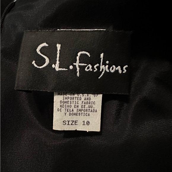 SL Fashions Black Midi Dress with Embellished Bodice - Picture 5 of 5